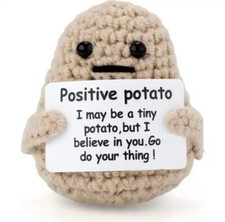 Mini Funny Motivational Potato 3'' Knitted Doll With Positive Card Room Decor