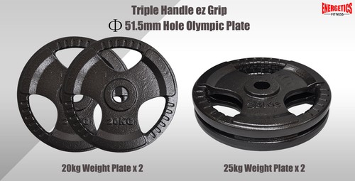 98kg Olympic Barbell Weight Set - Tricep Bar + 90kg Iron Ez Grip Weight Plate - Picture 7 of 8