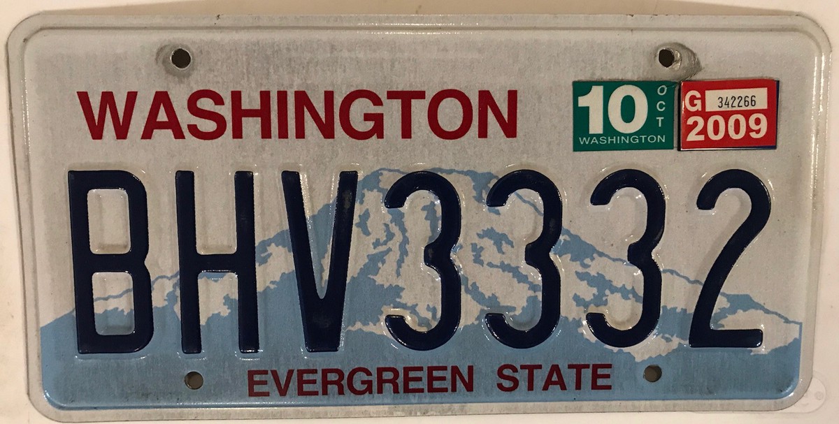 TRIPLE DIGIT 3 license plate 333 repeating number BVH WA 3332 | eBay