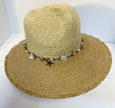 Women's Scala Pronto SANSONE Hat OS Shells Braided Safari 4" brim