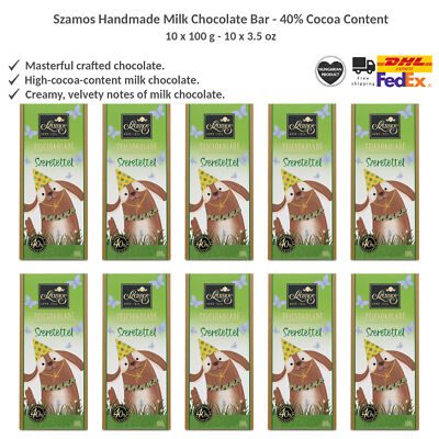 Szamos Milk Chocolate Bar High Cocoa Content, Dog Pattern Gift Wrapping 100gx10