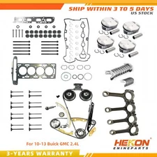 Engine Overhaul Rebuild Kit Pistons & Valves Seals Kit For 10-13 Buick GMC 2.4L