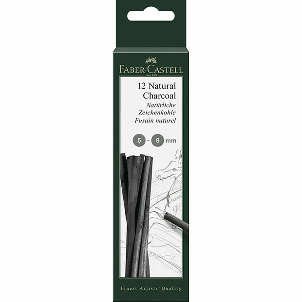 Artists Natural willow charcoal 5-8mm sticks 20 pack carded (4005401292982)