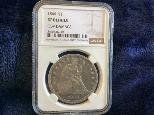 1846 Seated Liberty Dollar $1 (NGC XF Details) Semi Key Date