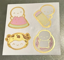 NEW The Coffee Monsterz Co. Emoti Sticker Seals w/ Gold Foil TCMC Stickers