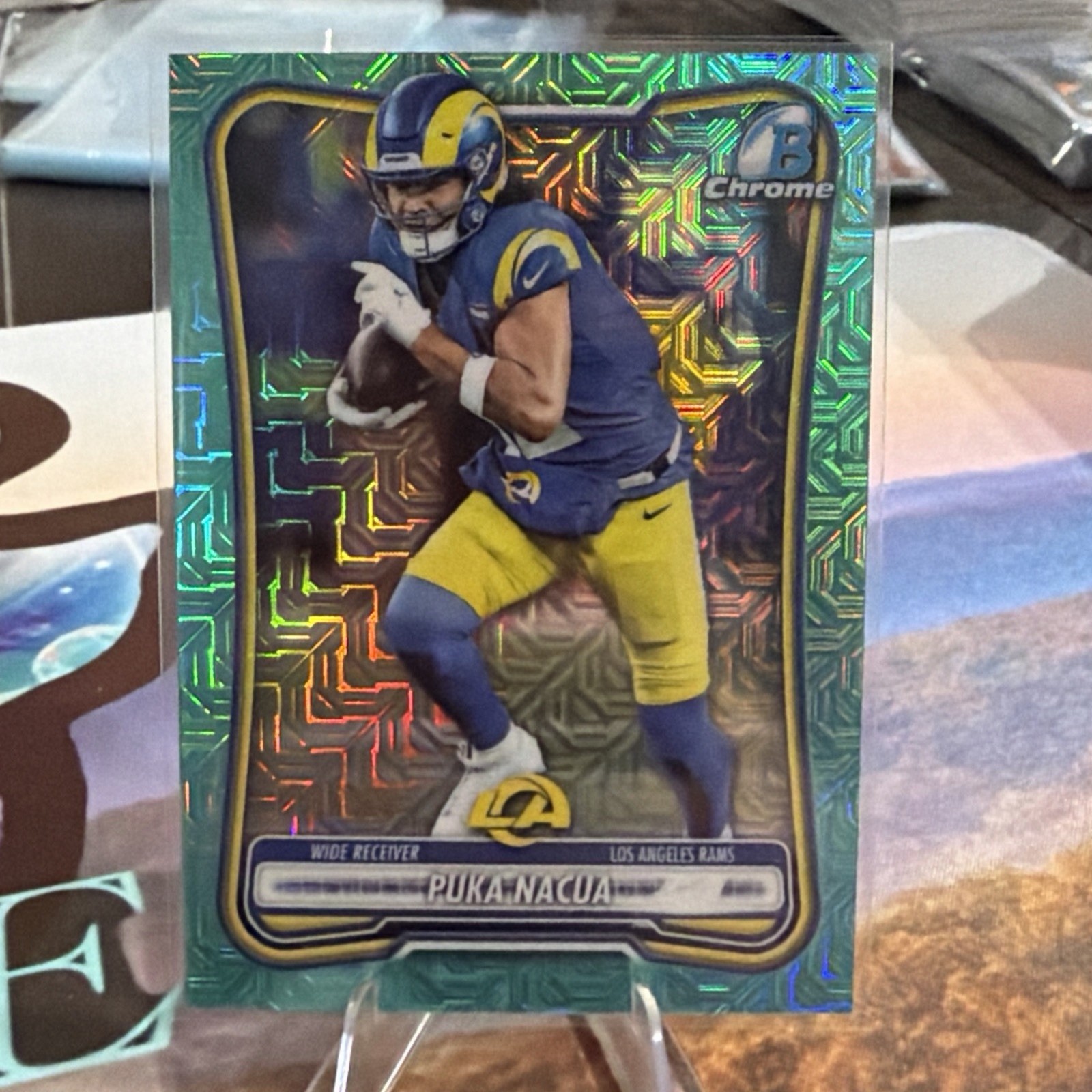 2026 Bowman Football Teal Mojo /199 Puka Nacua 🔥🔥🔥 La Rams