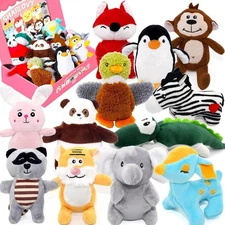 Soft Plush Pet Toys Pack 12 in Gift Box, for Small to Medium Dogs, Cute Pup