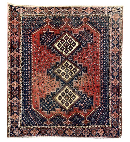 Amazing Hand Knotted Vintage Afshour Pictorial Wool Area Rug 6.5 x 5.4 Ft - Picture 1 of 11