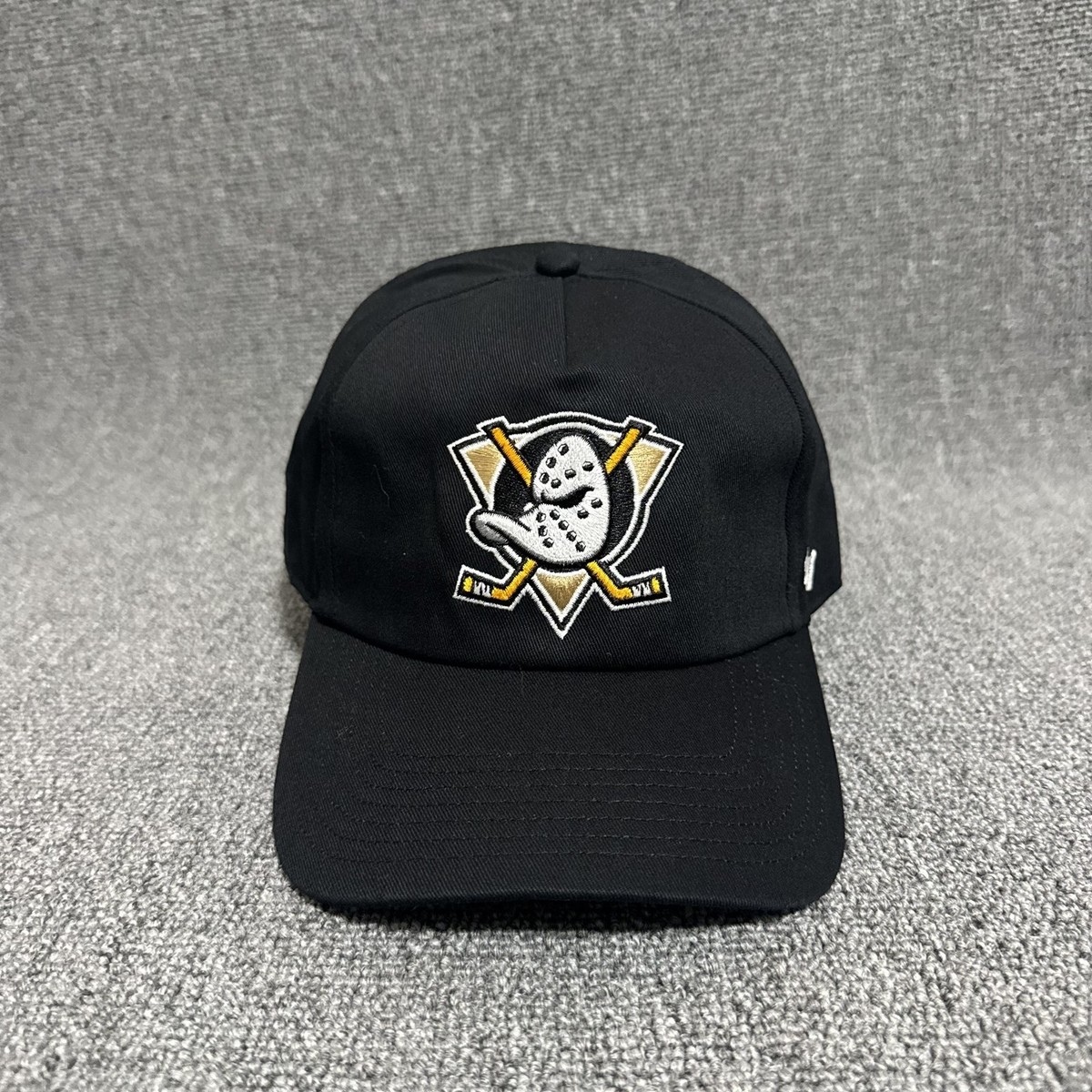 '47 Brand Anaheim Mighty Ducks Retro Snapback Hat Black Green Underbrim