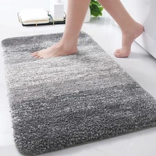 Arotive Microfiber Bathroom Rugs, Shaggy Soft and Absorbent Bath Rug, Non-Slip,