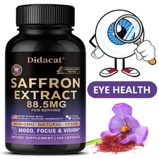 Saffron Supplement,120 Capsules,Balance Emotions, Heart, Brain And Vision Health