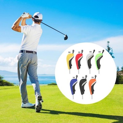 4x Nylon Golf Hybrid Headcover Austauschbarer No. Tag Holzschutzhülle