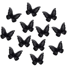 12Pcs Black Butterfly Hair Clips, Cute Lace 1 Count Pack of 12 ,