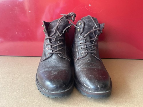 Botas al tobillo Office London para hombre de cuero marrón con cremallera lateral con cordones talla 46 A2 - Imagen 3 de 7