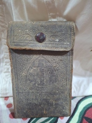 Very Rare Antique Leather First Wisconsin National Bank Case From Milwaukee 