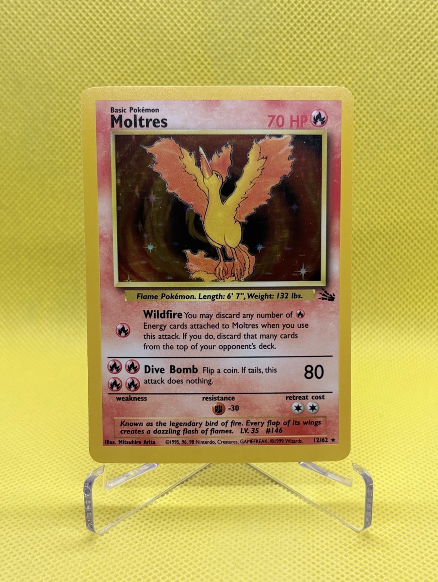 SUPER CLEAN Pokmon TCG Moltres Fossil Holo Card 12/62 WATCH VIDEO | eBay
