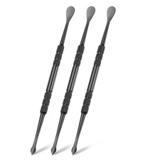 3 Pcs Stainless Steel Double-Headed Wax Carving Tools 4.6 Inch, Black