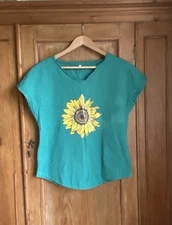 Cute 90s Y2K Vintage Hippie Grunge Sunflower Top Tunic Festival Bohemian 8 10 12
