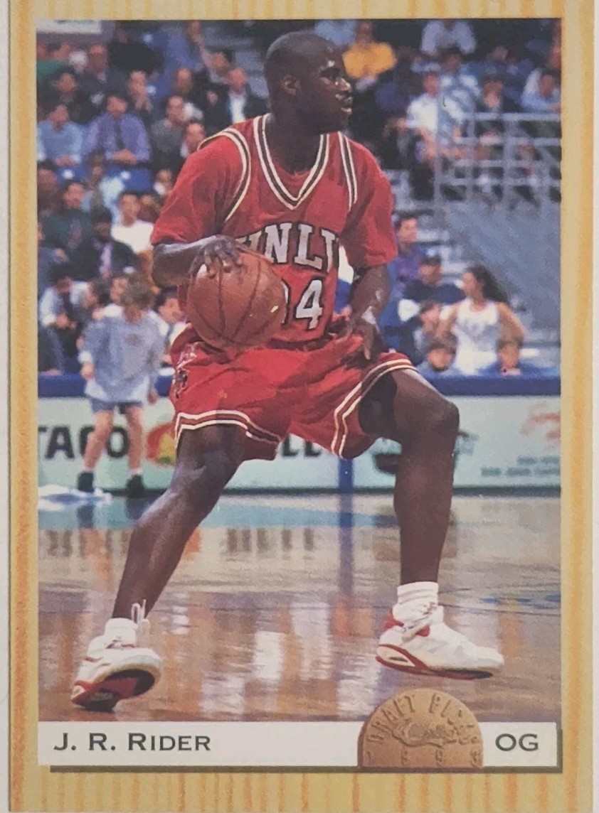 Official 1993 Classic Draft Pick Rookie #4 J.R. Rider Basketball Trading Card 