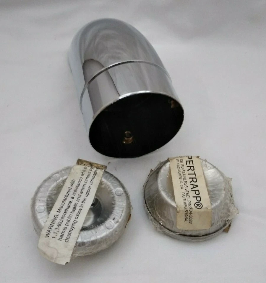 NEW SUPERTRAPP 1802-0014 INTERNAL DISC SERIES END CAP SLASH CUT TURN DOWN CHROME - Image 3 of 4