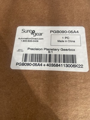 Automation Direct Sure Gear PGB090-05A4 5:1 Right Angle Planetary Gear Box NEW!