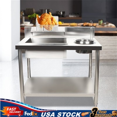 Breading Table Manual Station Chicken Fish Fried Worktop Prep Station Commercial