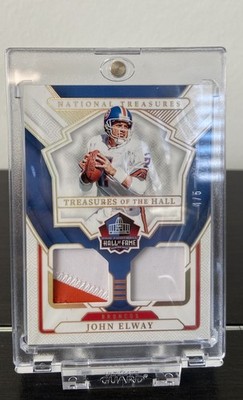 John Elway National Treasures Treasures of the Hall Patch /5 Broncos HOF