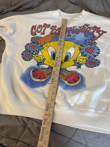 Vtg 1995 Warner Bros Freeze Looney Tunes Got 2-B Tweety Sweatshirt XL Sleeve Art - Picture 10 of 17
