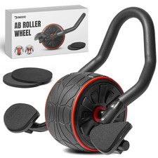 DMoose Ab Roller Wheel with Elbow Support 2 Knee Pads - Home Gym Core Trainer
