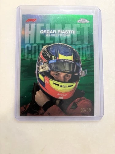 2024 Topps Chrome Formula 1 F1 Oscar Piastri Helmet Collection Green #/99 HC-8
