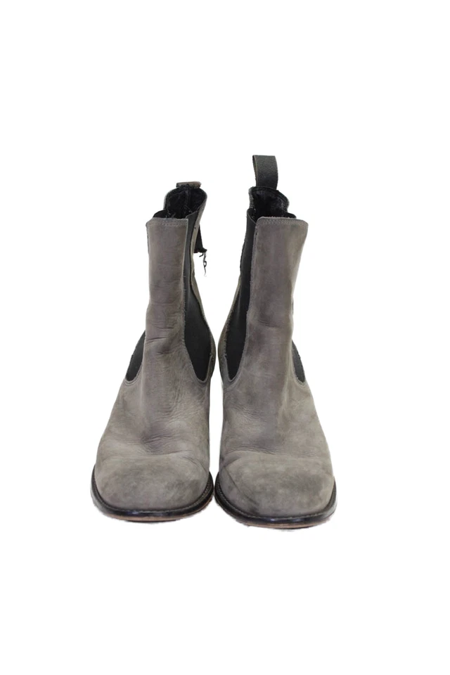 Botas de tornozelo femininas STEVEN BY STEVE MADDEN de camurça com inserção elástica preta tamanho cinza - Imagem 2 de 4