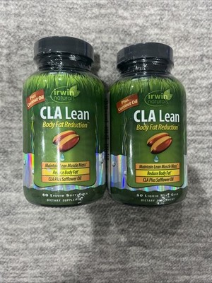 Irwin Naturals CLA Lean Body Fat Reduction 80 softgels Lot Of 2