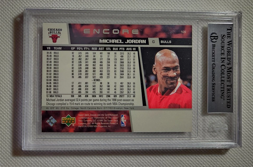 Michael Jordon 1998-99 UD Encore #105 - Image 2 of 2