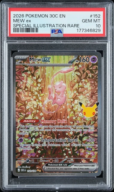2026 POKEMON 30C EN-30TH CELEBRATION SPECIAL ILLUSTRATION RARE MEW EX PSA 10