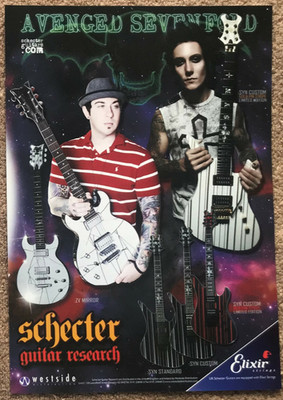 AVENGED SEVENFOLD - SCHECTER 2010 full page UK magazine ad