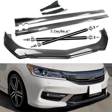 Carbon Fiber Front Bumper Lip Spoiler Side Skirt Body Kits For Honda Accord 4D