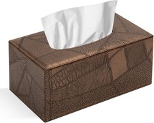 Tissue Box Cover Rectangular Tissue Box Holder for Bathroom Retro Brown