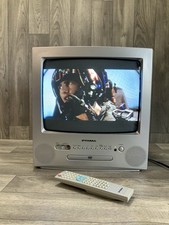 Prima 13" CRT TV DVD Combo Retro Gaming Television Silver Tested w/ Remote
