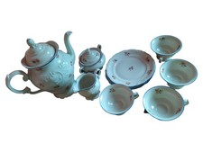 KPM Poland Kaffeeservice Porzellan Blumendekor 12-teilig Vintage weiß blau