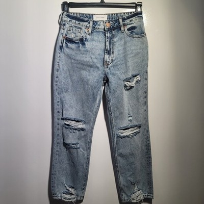 Dear John Jeans Women's Size 26 Distressed High Rise Boyfriend Jeans Light Blue 