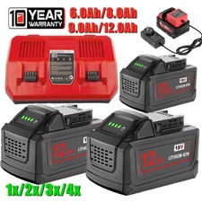 For Milwaukee For M18 Lithium 12Ah Battery 48-11-1860 48-11-1812/ Dual Charger
