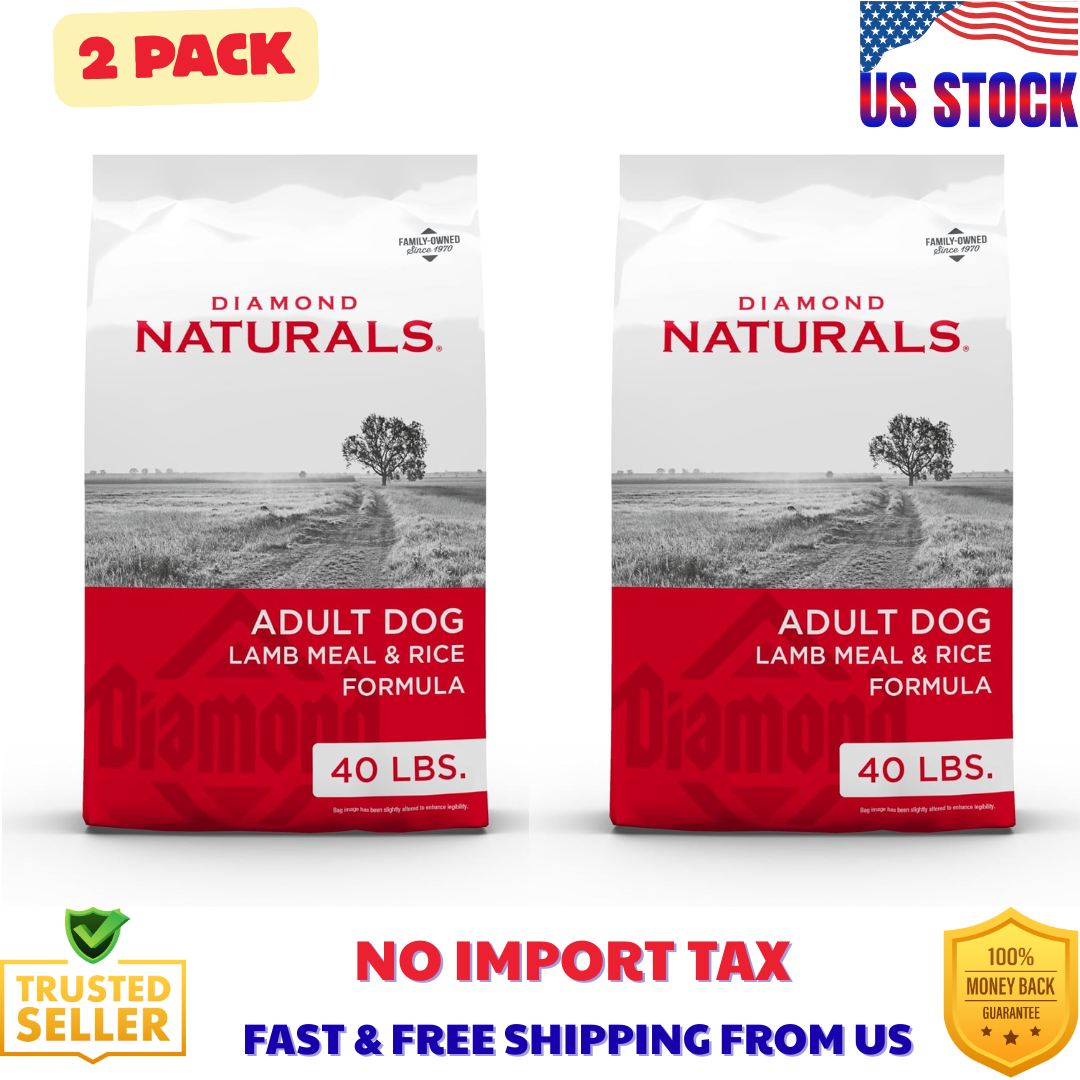 Diamond Naturals Adult Dog Lamb Meal & Rice Formula Dry Dog Food 40LB 2 PACK