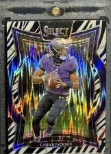 Lamar Jackson #35 - 2024 Panini Select Concourse Zebra Prizm SSP Case Hit