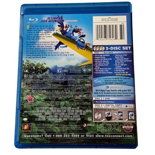 Rio (Blu-ray/DVD/Digital, 2011, 3-Disc Set) Family Comedy - Picture 2 of 5
