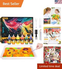 Complete Water Marbling Painting Set - Educational Crafts for Kids 6