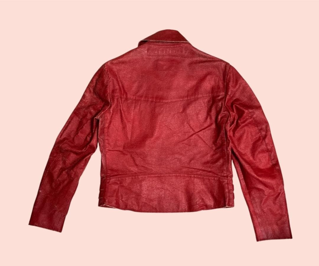 Junya Watanabe Man x Lewis Leather Red Double Riders M Leather Jacket Rare image 4