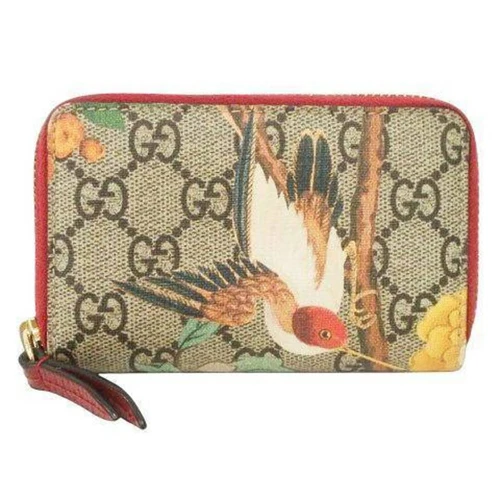 Gucci 42489 GG Supreme Tian porte monnaie porte monnaie portefeuille motif total beige rouge occasion