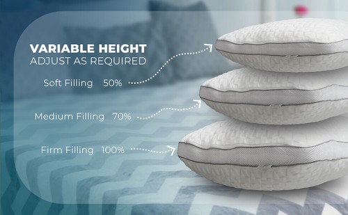 Memory Foam Gel Pillow Orthopedic Cooling Neck Back Support Adjustable Height - Picture 2 of 24
