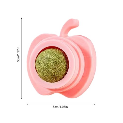 Rotatable Catnip Wall Ball Cat Teeth Cleaning Toys Edible Licking Treats Toys - Foto 2 di 15