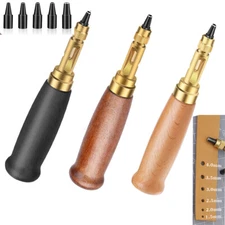 Automatic Hole Punch Bookbinding Tool Adjustable Screw Hole Punch with 6 Tips